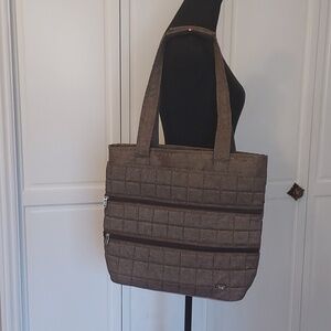 Lug Travel Tote Purse Multi Purpose Brown Bag
